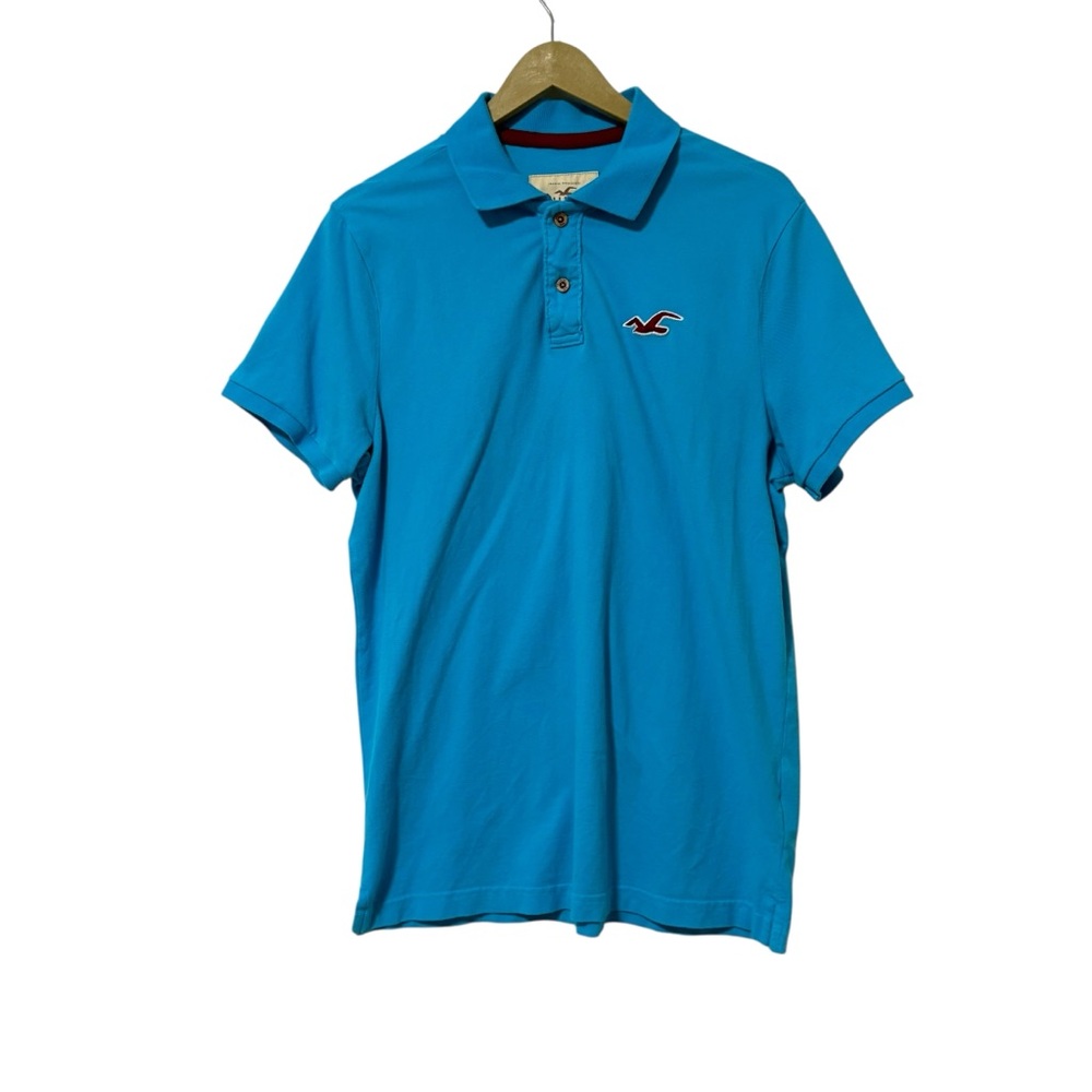 Vintage Hollister Men’s Size XL Blue Polo Tee Shirt Preppy Coastal Y2K